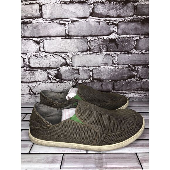 Olukai Nohea Mesh Green Textile Comfort Casual Loafers Shoes Men Sz 11M US/44EU - Picture 1 of 16